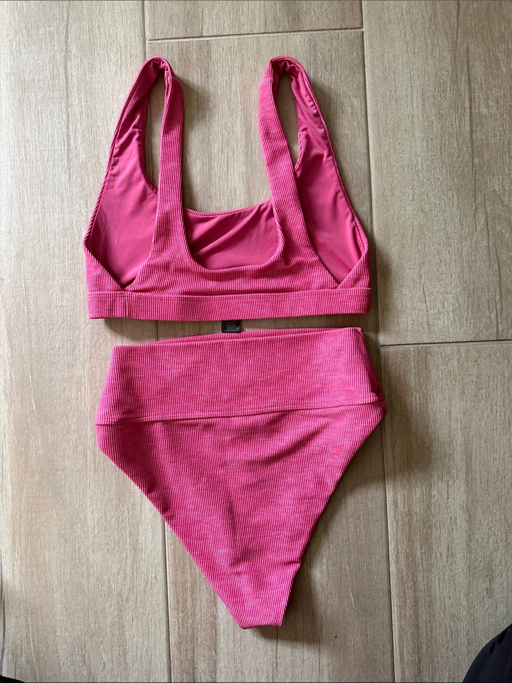 Beach Riot Pink Ribbed High-Waist Bikini Set - Picture 3 of 3